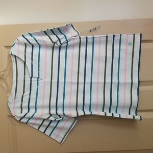 T by Talbots, striped short sleeved top, NWT, size medium.